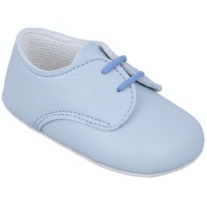 Baby Boys Sky Blue Matt Lace Pram Shoes 'Baypods'